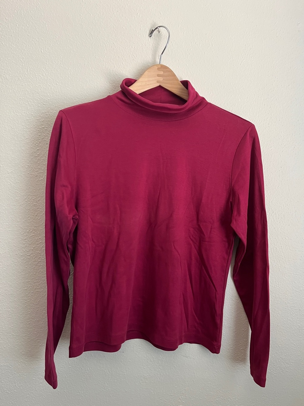 Vibrant Berry supima cotton turtleneck